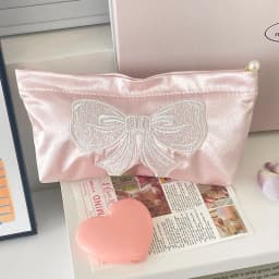Pink Cute Pearl Zipper Makeup Bag Travel Women Lipsticks Toiletry Storage Pouch Handbag Luxury Ladies Make Up Organizer Bag
