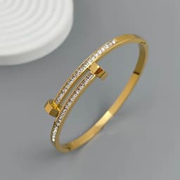 New nail zircon stainless steelGold-plated bracelet 18K, high quality waterproof couple bracelet, wife gift