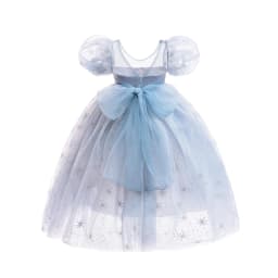 Summer Girl Elsa Costume Children Short Sleeve Breathable Mesh Gown for Formal Party Birthday Gift Halloween Cosplay Colthes