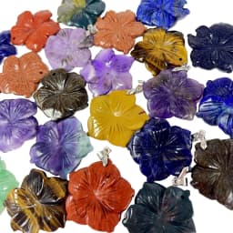 New 28MM Peach Blossom Pendant Natural Stone Amethyst Tiger Eye Agate Crystal Necklace Pendant DIY Jewelry Accessories Wholesale
