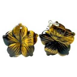 New 28MM Peach Blossom Pendant Natural Stone Amethyst Tiger Eye Agate Crystal Necklace Pendant DIY Jewelry Accessories Wholesale