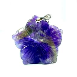 New 28MM Peach Blossom Pendant Natural Stone Amethyst Tiger Eye Agate Crystal Necklace Pendant DIY Jewelry Accessories Wholesale