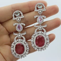 Big Round Drop Earrings for Women Luxury Jewelry Shiny Zircon Wedding Bridal Dinner Party Green Orange White Dangle Earrings