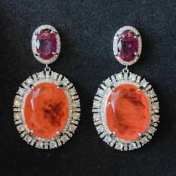 Big Round Drop Earrings for Women Luxury Jewelry Shiny Zircon Wedding Bridal Dinner Party Green Orange White Dangle Earrings