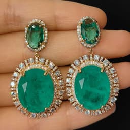 Big Round Drop Earrings for Women Luxury Jewelry Shiny Zircon Wedding Bridal Dinner Party Green Orange White Dangle Earrings
