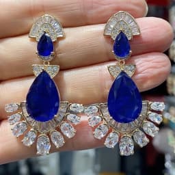 Big Round Drop Earrings for Women Luxury Jewelry Shiny Zircon Wedding Bridal Dinner Party Green Orange White Dangle Earrings