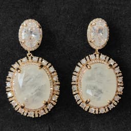 Big Round Drop Earrings for Women Luxury Jewelry Shiny Zircon Wedding Bridal Dinner Party Green Orange White Dangle Earrings