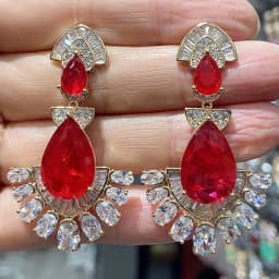 Big Round Drop Earrings for Women Luxury Jewelry Shiny Zircon Wedding Bridal Dinner Party Green Orange White Dangle Earrings