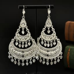 Vintage Boho 24K Gold Plated Heart Tassel Earrings Hollow Moon Design Long Earrings Arabic Bride Copper Jewelry Ramadan Gifts