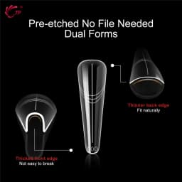 TP Full Cover Widen Dual Nail Forms 150pcs Poly Nail Gel Nail Molds Acrylic Nail Extension System False Nail Tips Manicure Tools