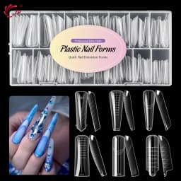 TP Full Cover Widen Dual Nail Forms 150pcs Poly Nail Gel Nail Molds Acrylic Nail Extension System False Nail Tips Manicure Tools