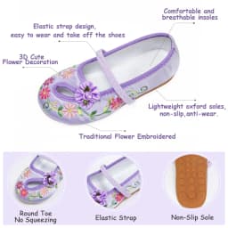 Little Girls Casual Comfortable Flats Shoes Kids Movie Same Style Encanto Mirabel Isabela Madrigal Carnival Party Cosplay Shoes