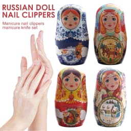 Creative Nail Clipper Set Russian Nesting Doll Style Nail Clipper Kit Manicure Nail Polishing Shaping Trimming Tools Nail Tools