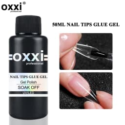 OXXI 50ml Extra Strong Glue Gel for Nails Semi-permanent Fake Nail with Glue Multi-function Manicure UV Rubber Nail Base Coat
