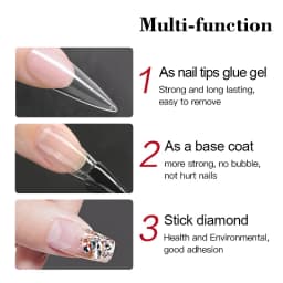 OXXI 50ml Extra Strong Glue Gel for Nails Semi-permanent Fake Nail with Glue Multi-function Manicure UV Rubber Nail Base Coat