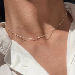 925 Sterling Silver Necklace With Simple Geometric Bead Choker Shiny And Delicate Collarbone Chain For Women's Fashion Jewellery
