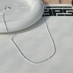 925 Sterling Silver Necklace With Simple Geometric Bead Choker Shiny And Delicate Collarbone Chain For Women's Fashion Jewellery