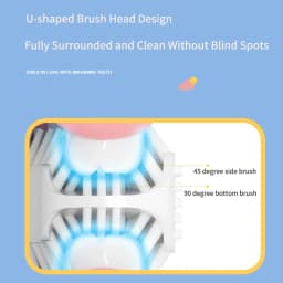 U-shaped Sonic Electric Toothbrush for Adults Children 360° Automatic Silicone Tooth Brushes USB Charging Blue Light Waterproof