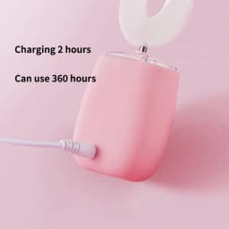 U-shaped Sonic Electric Toothbrush for Adults Children 360° Automatic Silicone Tooth Brushes USB Charging Blue Light Waterproof