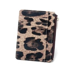 Leopard Pattern Multi Slot Card Sleeve PU Leather Credit Card Holder Id Holder Badge Holder Bus Card Case