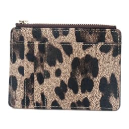 Leopard Pattern Multi Slot Card Sleeve PU Leather Credit Card Holder Id Holder Badge Holder Bus Card Case