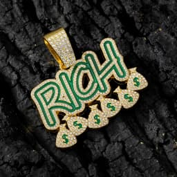 Hip Hop Men Women Become Rich Money Bag Pendant Necklace，With 13mm Miami Cuban Link Chain Necklaces Trendy Dollar Sign Neck Wear
