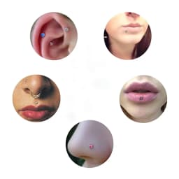 4X 2/2.5/3mm Crystal Push In Acrylic Labret Ring Monroe Lip 6/8/10/12mm Bar Flat Back Ear Stud Flexible Piercing 16g