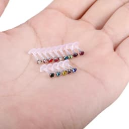 4X 2/2.5/3mm Crystal Push In Acrylic Labret Ring Monroe Lip 6/8/10/12mm Bar Flat Back Ear Stud Flexible Piercing 16g