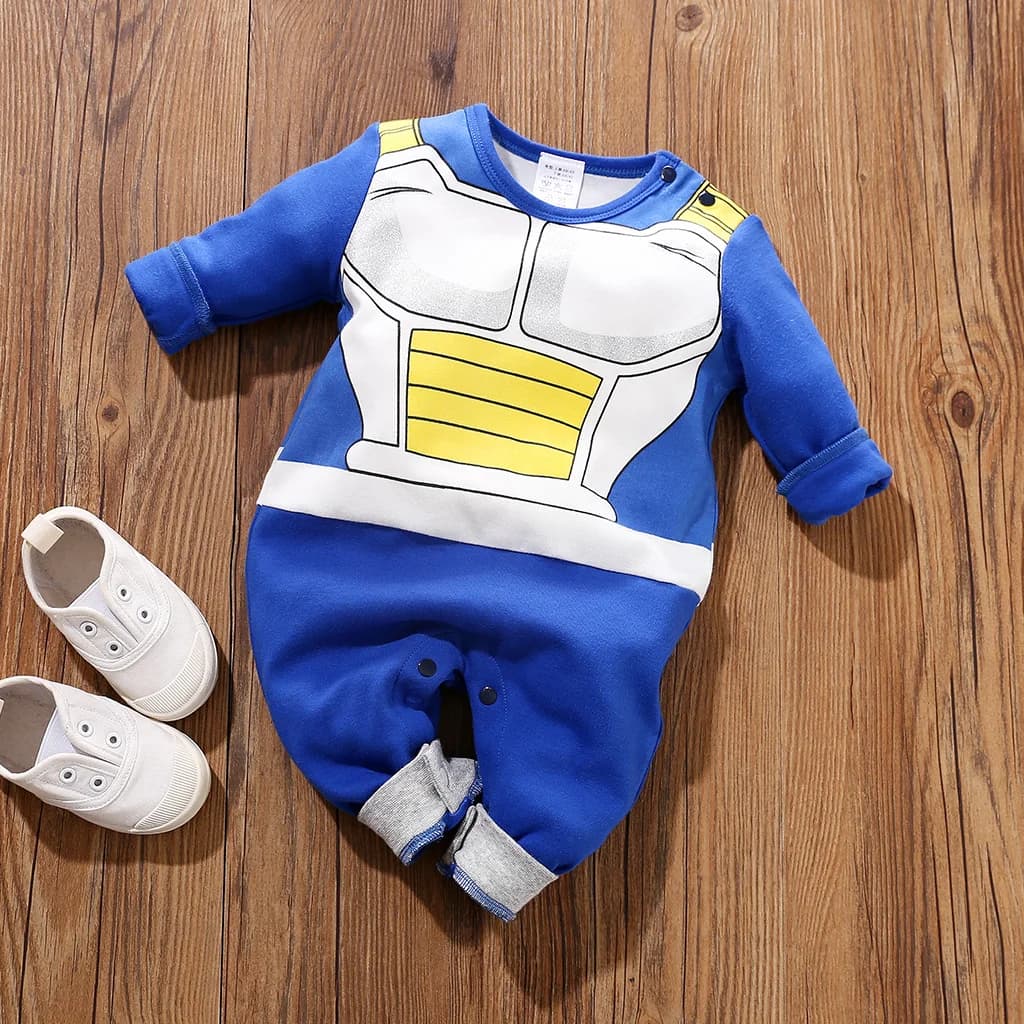 Hot Sale!!100% Cotton Baby Boys' Long Sleeve Superhero Romper, Cool Cartoon Blue Design, Ideal for Outings & Parties