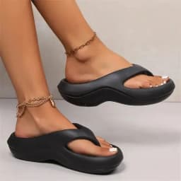 Platform Thick Eva Flip Flops For Women 2024 Summer Clip Toe Non Slip Beach Sandals Woman Comfortable Soft Sole Cloud Slippers