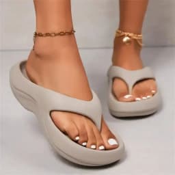 Platform Thick Eva Flip Flops For Women 2024 Summer Clip Toe Non Slip Beach Sandals Woman Comfortable Soft Sole Cloud Slippers