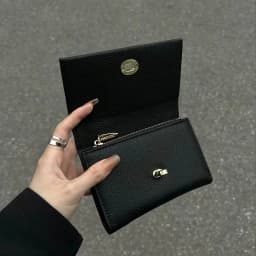 Exquisite Black Women's Wallet - Cool and Stylish Compact Card Holder Wallet, Multiple Card Slots and Short Wallet Design