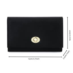 Exquisite Black Women's Wallet - Cool and Stylish Compact Card Holder Wallet, Multiple Card Slots and Short Wallet Design
