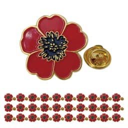 Memorial Day Poppy Pins Veterans Day Flower Enamel Lapel Pin 1", Souvenir For Men Women Clothes Bags Hats