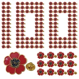 Memorial Day Poppy Pins Veterans Day Flower Enamel Lapel Pin 1", Souvenir For Men Women Clothes Bags Hats