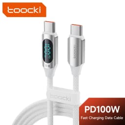 Toocki X03 100W USB C to C Cable for iPhone 15 5A Digital Display High-Speed Type C Wire for Samsung Colorful Charger Data Cord