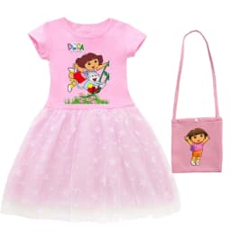 Kids Dress Dora Summer Baby Girls Princess Dress Children Wedding Birthday Party Clothes Christmas Halloween Costume