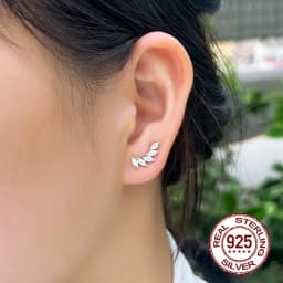 QooLady 925 Sterling Silver Trendy Cubic Zircon Wings Design Stud Earrings for Women Wedding Engagement Fine Jewelry Gifts SE024