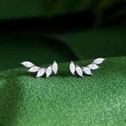 QooLady 925 Sterling Silver Trendy Cubic Zircon Wings Design Stud Earrings for Women Wedding Engagement Fine Jewelry Gifts SE024
