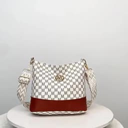 Stylish Letter Printed Crossbody Bag, Perfect Women's Synthetic Leather Shoulder Bag with Zipper Closure for Casual & Outings