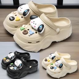 Women DIY Cute Animal button Decor Clogs Fashion Summer Spring Autumn Beach Sandals Cave Hole Female Garden Shoes Students Girls