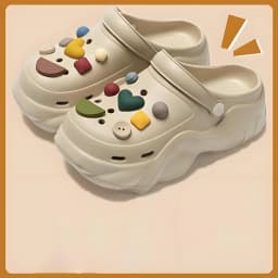 Women DIY Cute Animal button Decor Clogs Fashion Summer Spring Autumn Beach Sandals Cave Hole Female Garden Shoes Students Girls