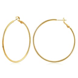 Eavva Women 14K Gold Plated Hoop Earrings Lady Classic Thin Hoops with 925 Sterling Silver Post Fashion Jewelry with Gift Box