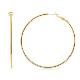 Eavva Women 14K Gold Plated Hoop Earrings Lady Classic Thin Hoops with 925 Sterling Silver Post Fashion Jewelry with Gift Box