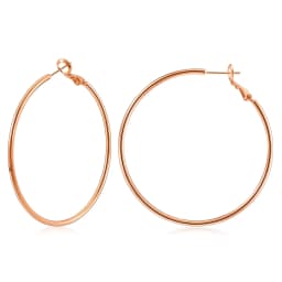 Eavva Women 14K Gold Plated Hoop Earrings Lady Classic Thin Hoops with 925 Sterling Silver Post Fashion Jewelry with Gift Box