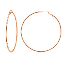 Eavva Women 14K Gold Plated Hoop Earrings Lady Classic Thin Hoops with 925 Sterling Silver Post Fashion Jewelry with Gift Box