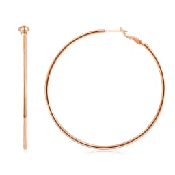 Eavva Women 14K Gold Plated Hoop Earrings Lady Classic Thin Hoops with 925 Sterling Silver Post Fashion Jewelry with Gift Box