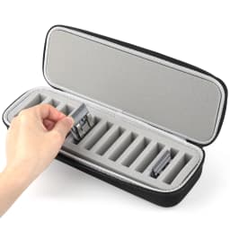 Grooming Clipper Blade Home Storage Case Holder Organizer - Hard Travel Carrying Storage Holds 12 Blades Bag