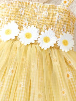 Baby Girl Summer Dress Daisy Plaid Chiffon Sweet Style Dress+Hat 2Pcs for Cute Baby Girls Aged 0-3 Years Vacation Casual Dress