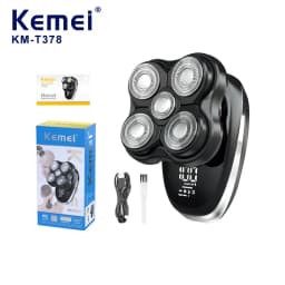 Kemei T378 Electric Head Shavers for Bald Men Professional 10000 RPM Cordless USB Rechargeable Razors Shaver Machine for Head